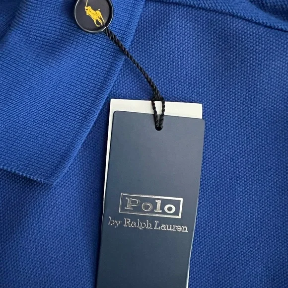 New Men's Polo Ralph Lauren Blue Graphic Polo Shirt